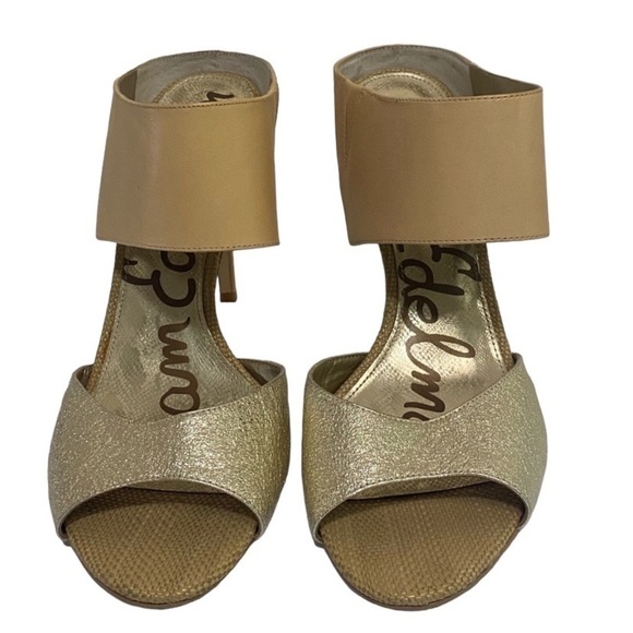 Sam Edelman Scotti tan and gold high heel sandals Size 10 - Picture 1 of 8